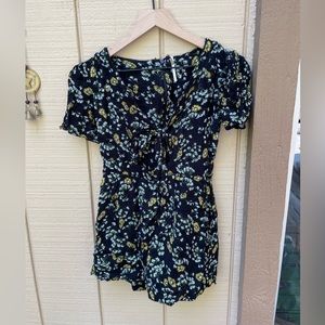 Free people cutout floral romper